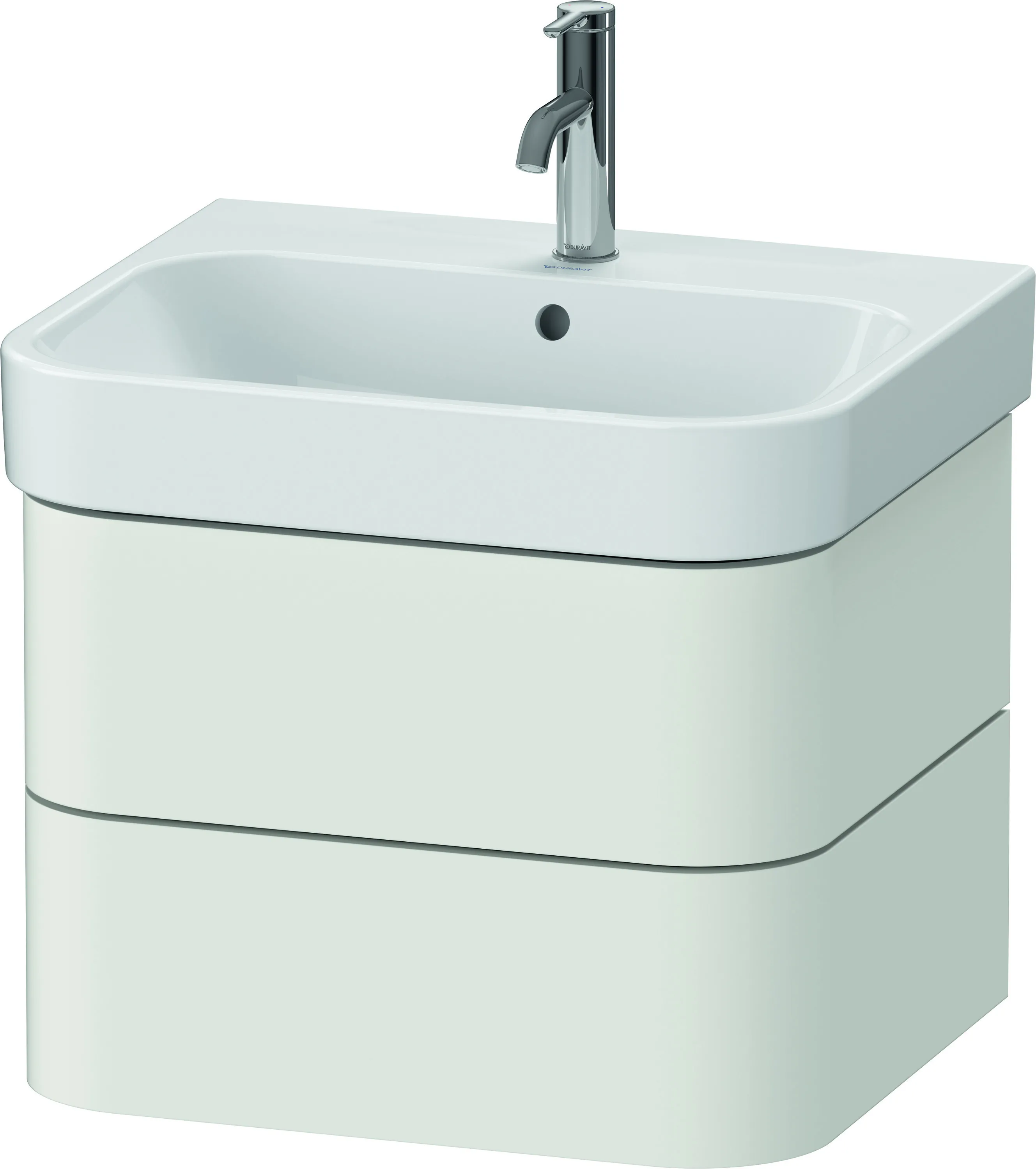 Duravit Waschtischunterschrank wandhängend „Happy D.2 Plus“ 57,5 × 41,5 × 49 cm Nordic Weiß Seidenmatt Duravit Waschtischunterschrank wandhängend „Happy D.2 Plus“ 57,5 × 41,5 × 49 cm Nordic Weiß Seidenmatt