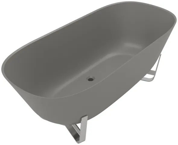 Villeroy & Boch Badewanne „Antheus“ freistehend oval 175 × 80 cm, Mittelablauf in Grey