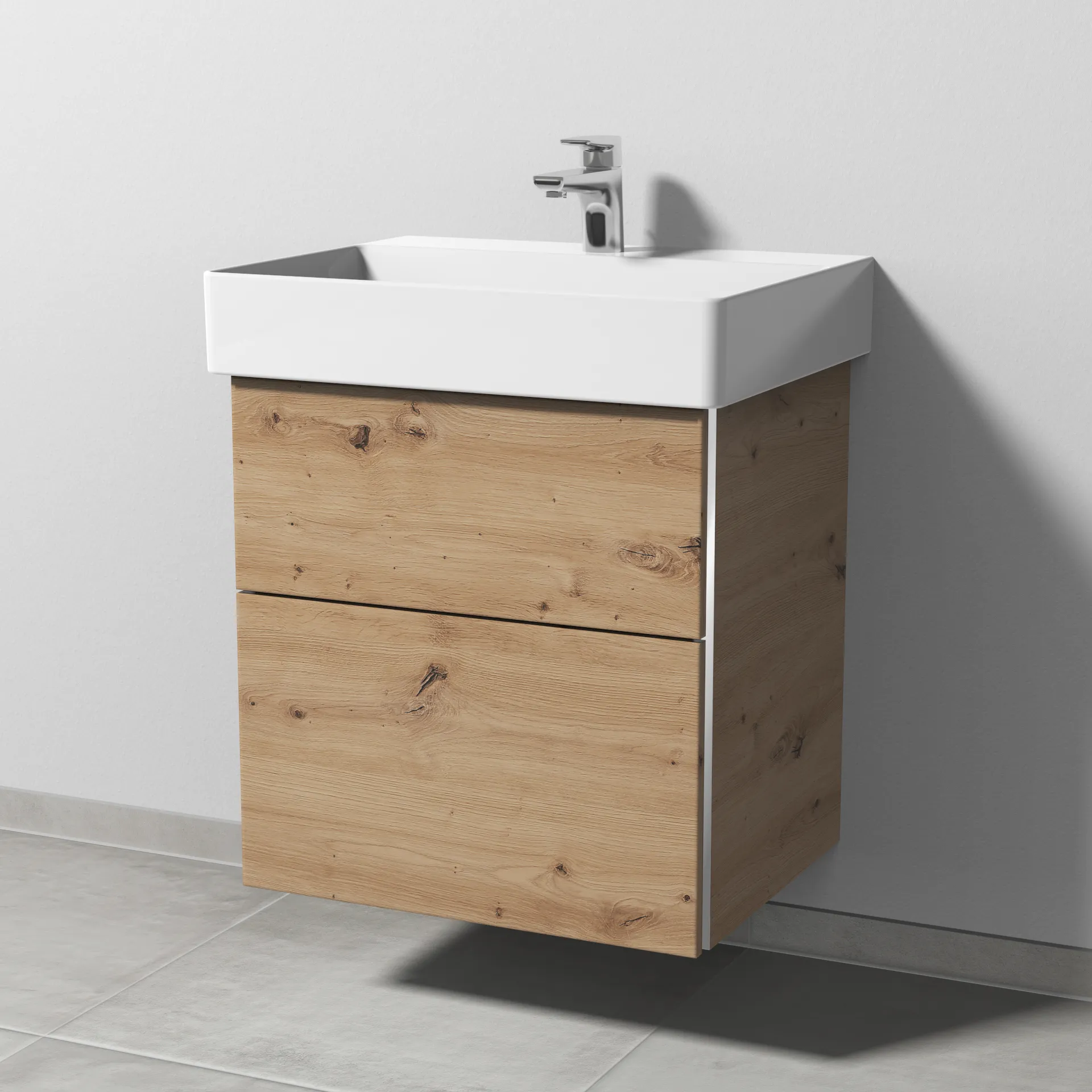 Sanipa Waschtischunterschrank „3way“ 550 × 588 × 447 mm in Eiche Natural-Touch