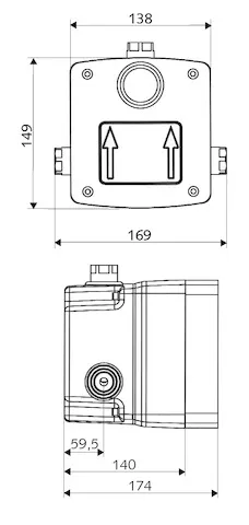 Unterputz-Masterbox WBD-E-M, Mischwasser, Masterbox, 2 Vorfilter, 2 RFV, 2x DN 15 G 1/2 IG, DN 15 G 1/2 IG, B 138 mm x H 149 mm x T 140 mm