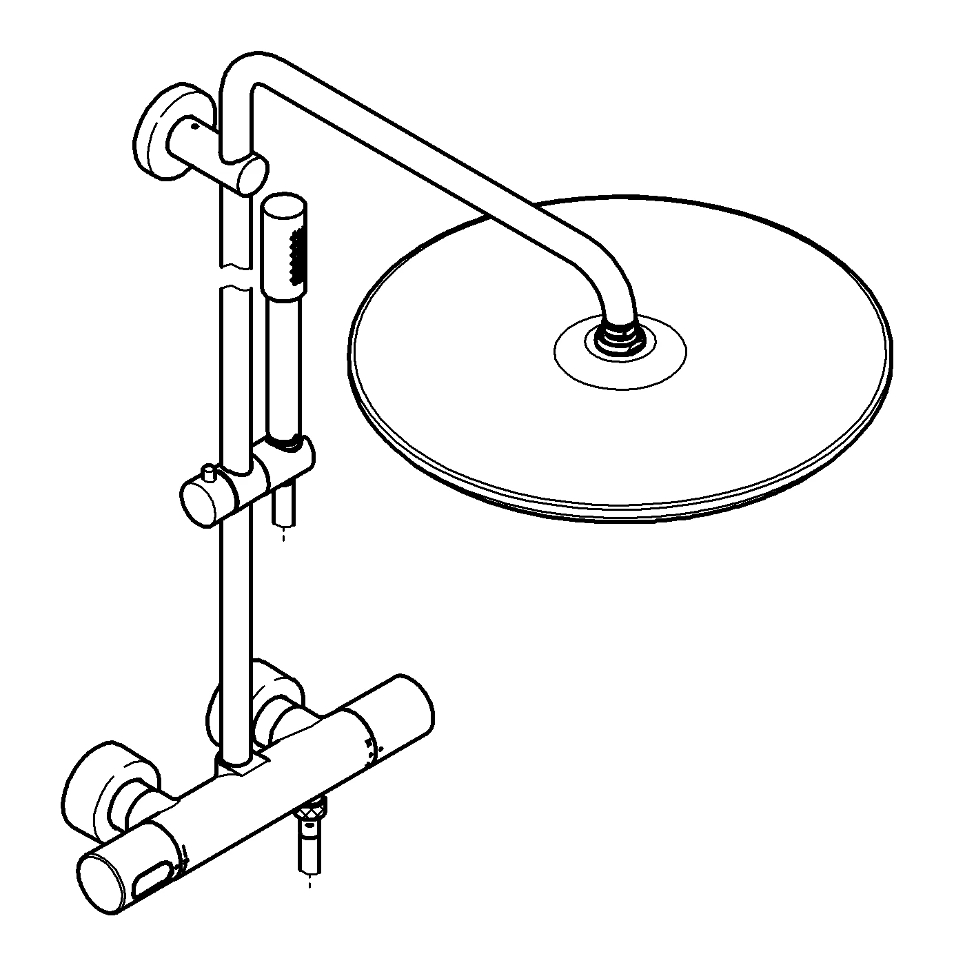 Duschsystem Rainshower System 400 27174_1, mit Aufputz-Thermostatbatterie, Wandmontage, chrom