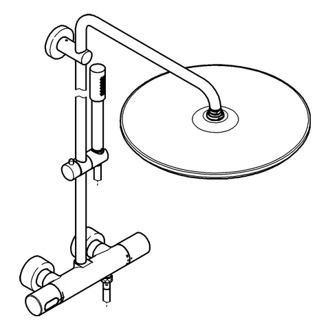 Duschsystem Rainshower System 400 27174_1, mit Aufputz-Thermostatbatterie, Wandmontage, chrom Duschsystem Rainshower System 400 27174_1, mit Aufputz-Thermostatbatterie, Wandmontage, chrom