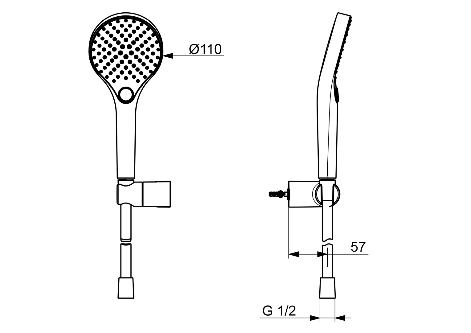 Handbrausegarnitur VIVA 4417 Chrom 1250 mm