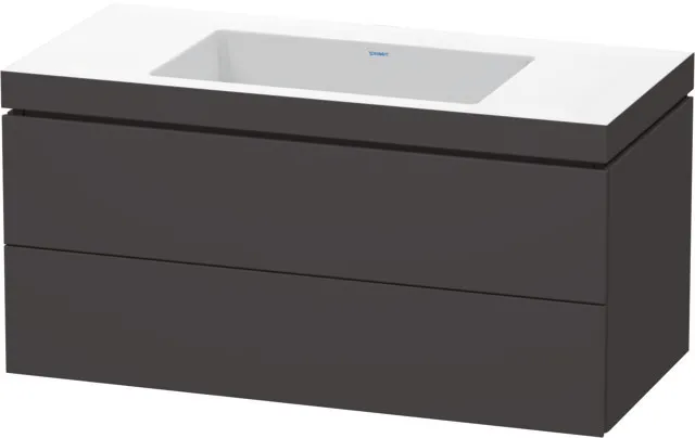 Duravit Möbelset c-shaped Set wandhängend wandhängend „L-Cube“ 100 × 50 × 48 cm Graphit Supermatt
