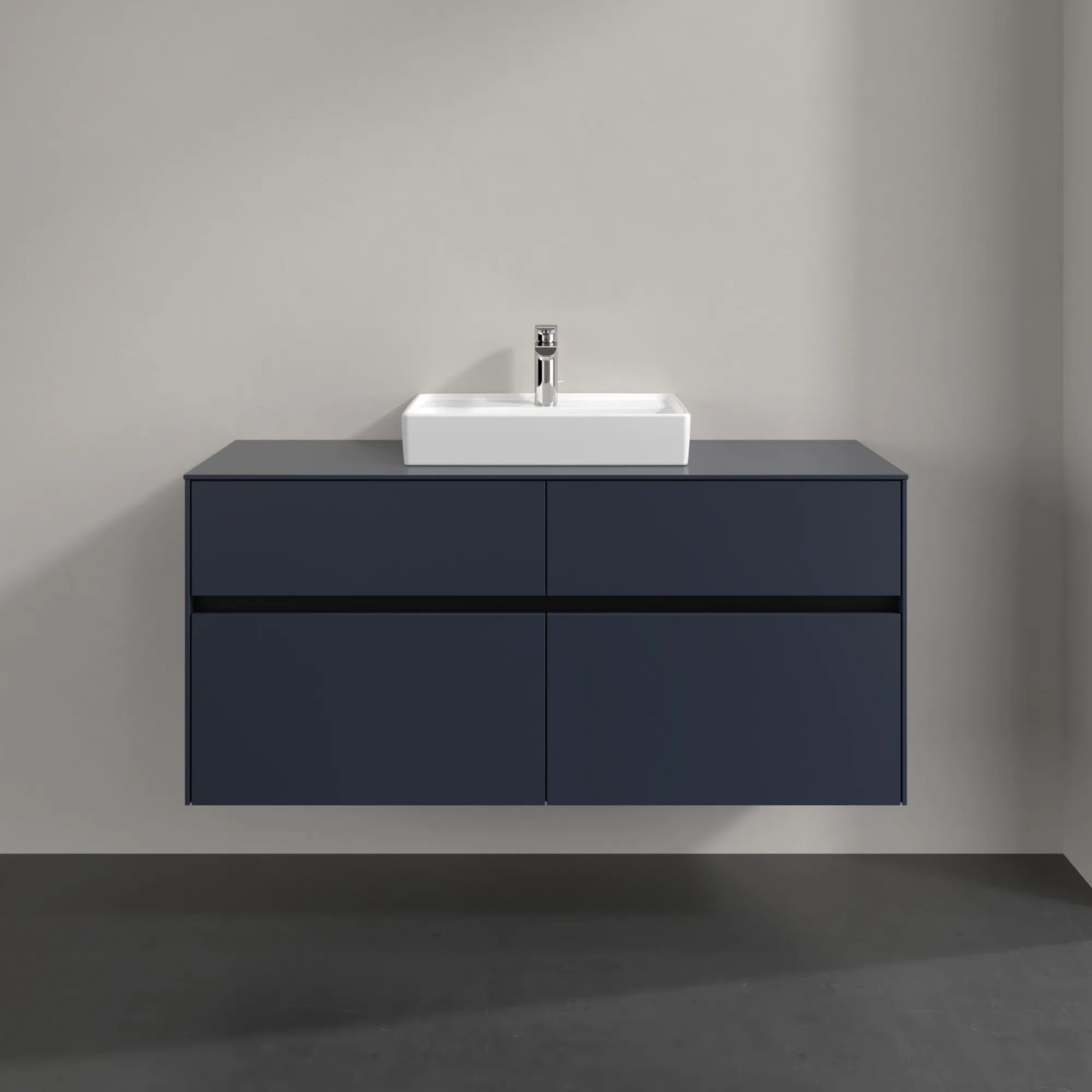 Villeroy & Boch Waschbeckenunterschrank Collaro C070B0 Marine Blue, 1.200 x 548 x 500 mm, mit Beleuchtung und SoftClosing
