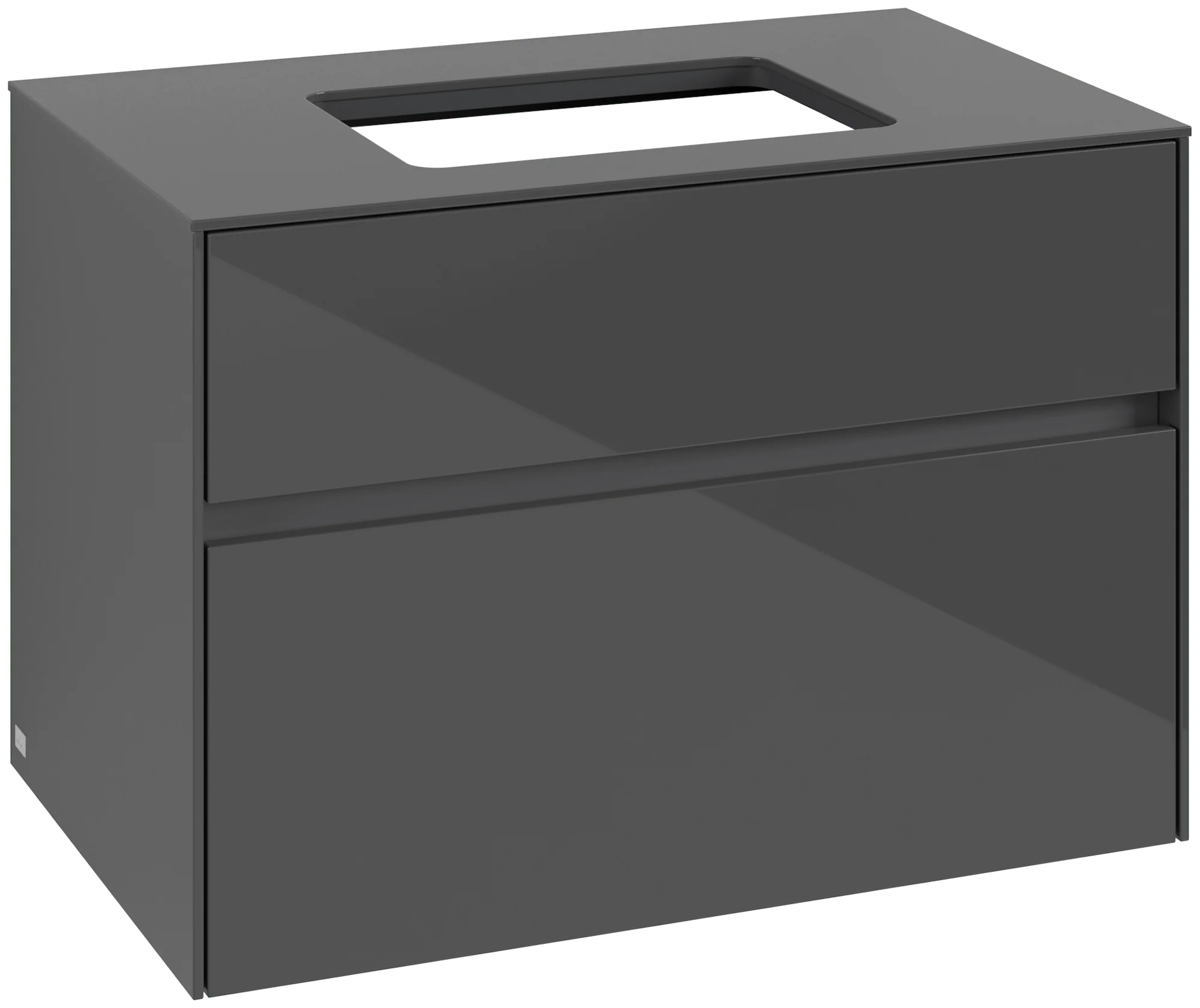 Villeroy & Boch Waschbeckenunterschrank Collaro C10800, Eckig Glossy Grey, 800x548x500mm, 39kg, Wandmontage, 2 Auszüge mit SoftClosing, 1 Waschbecken mittig Villeroy & Boch Waschbeckenunterschrank Collaro C10800, Eckig Glossy Grey, 800x548x500mm, 39kg, Wandmontage, 2 Auszüge mit SoftClosing, 1 Waschbecken mittig