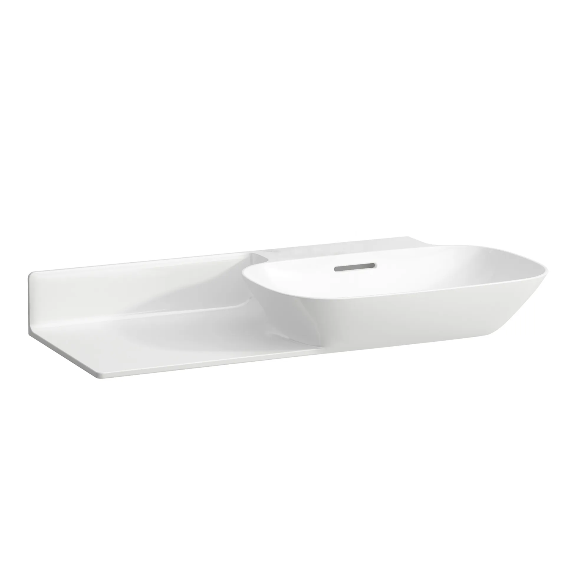 Waschtisch INO 450x900x145 1 Hahnloch mit Überlauf Ablage links weiß Waschtisch INO 450x900x145 1 Hahnloch mit Überlauf Ablage links weiß