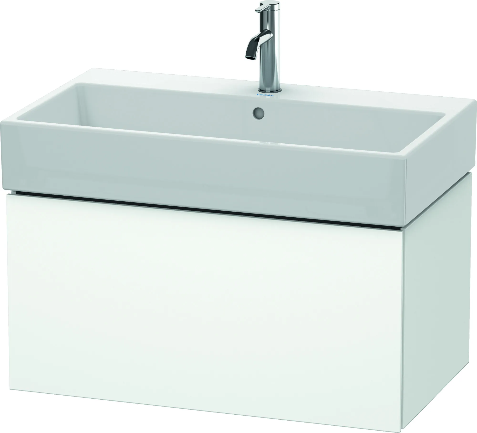 Duravit Waschtischunterschrank wandhängend „L-Cube“ 78,4 × 39,4 × 45,9 cm Weiß Supermatt