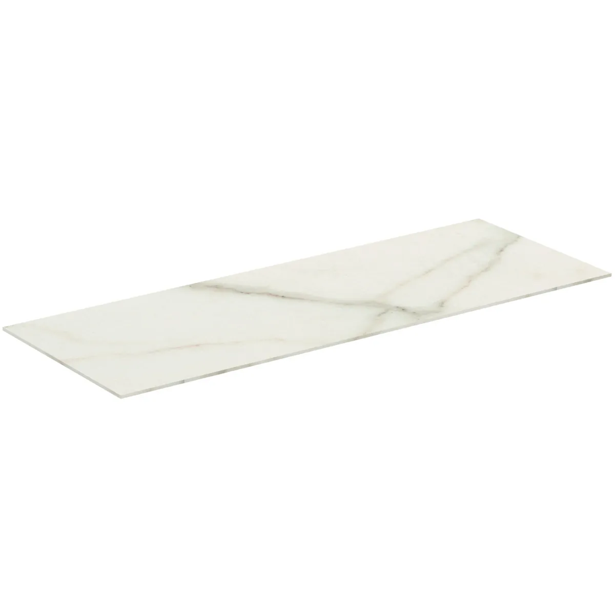 Waschtischplatte Conca, aus Keramik, 1002x373x6mm, Marmor Noir Desir