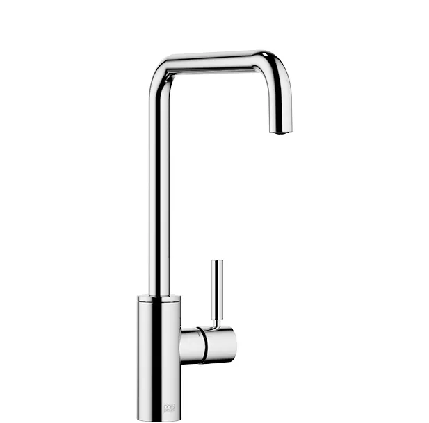 Dornbracht Einhebelmischer META SQUARE Dark Brass gebürstet PVD, Ausladung 235 mm, schwenkbarer Auslauf 360°, luftangereicherter Strahl, bleifrei