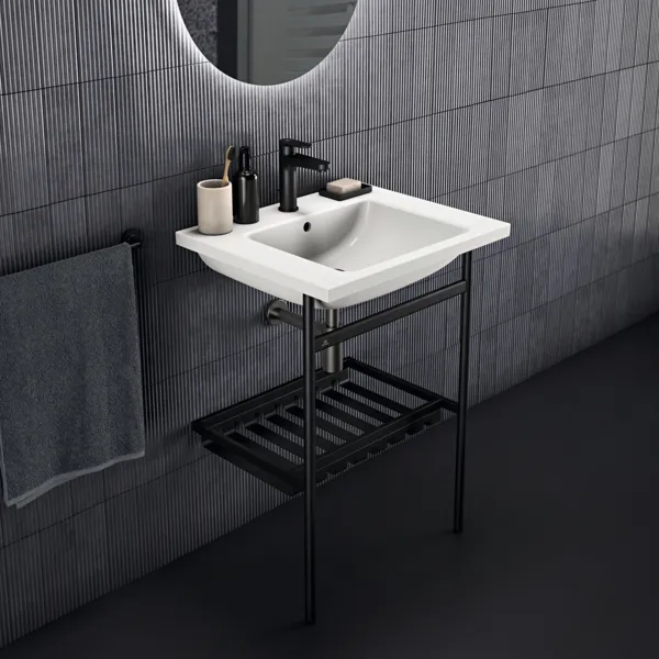 Waschbecken „i.lifeB“ 61 × 51 × 18 cm, Hahnlochposition mittig in Weiß Waschbecken „i.lifeB“ 61 × 51 × 18 cm, Hahnlochposition mittig in Weiß