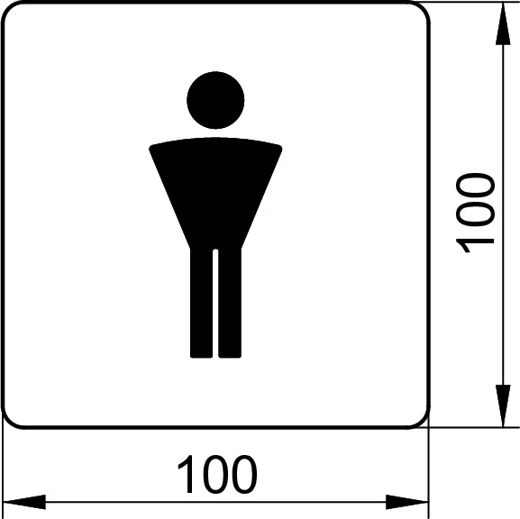 Plan 14967010000 Türschild Herren verchromt