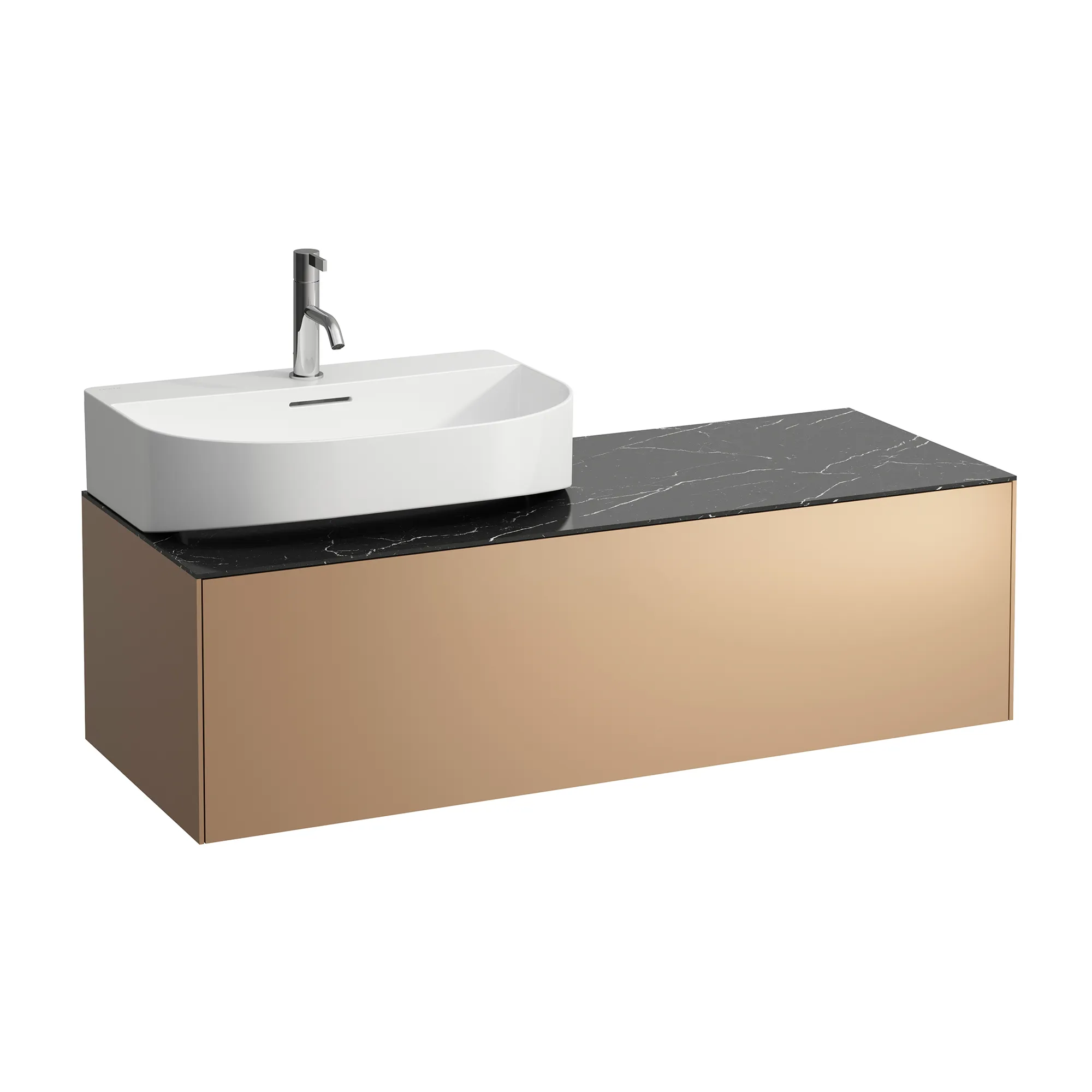 Laufen Waschtischunterbau „SONAR“ 1177 × 341 × 457 mm Kupfer, links