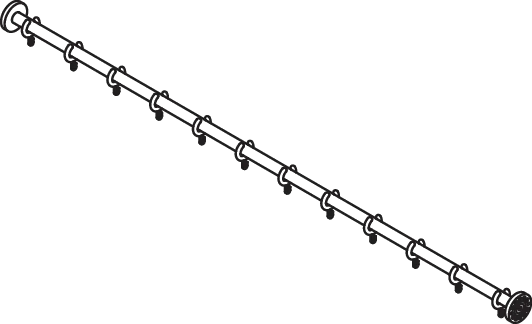 VorhangstangeEdelstahl, PVD, Länge 1524 mm, kürzbar, Stangendurchmesser 25 mm, mit 12 Vorhangringen aus POM, in Farbe CK (Messing glänzend) VorhangstangeEdelstahl, PVD, Länge 1524 mm, kürzbar, Stangendurchmesser 25 mm, mit 12 Vorhangringen aus POM, in Farbe CK (Messing glänzend)
