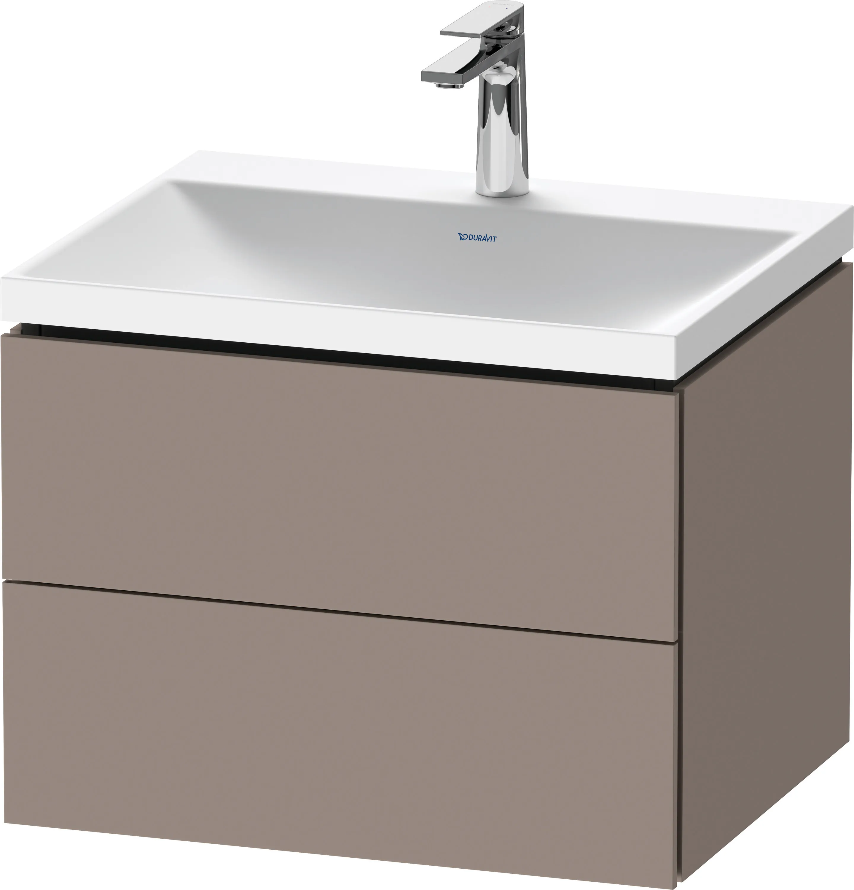 Duravit Möbelset c-shaped Set wandhängend wandhängend „L-Cube“ 60 × 48 × 48 cm Basalt Matt