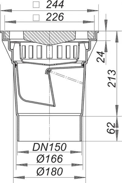Hof- und Parkdeckablauf 606.0, DN 150