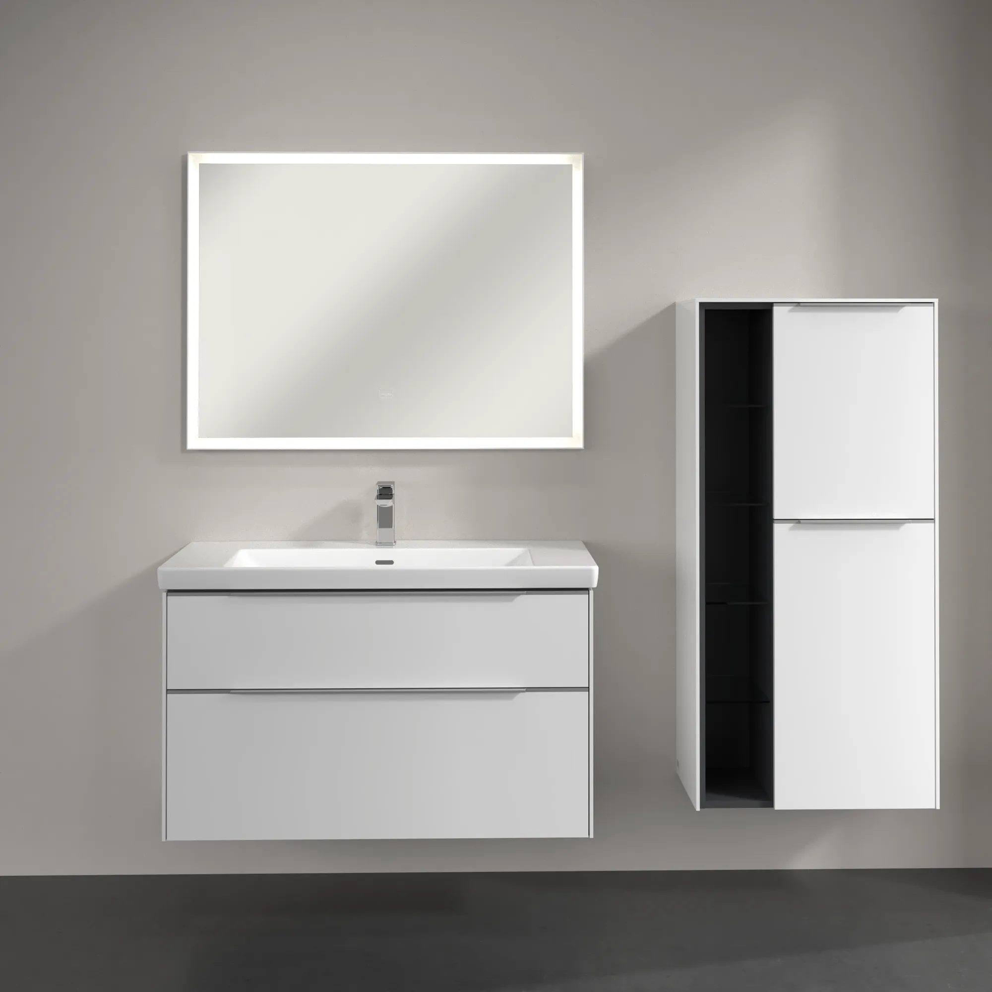 Villeroy & Boch Mittelschrank „Subway 3.0“ 57,4 × 120 × 36,2 × 36,2 cm 2 Türen, Anschlag (Scharnier) rechts, 2 Türen, Anschlag rechts