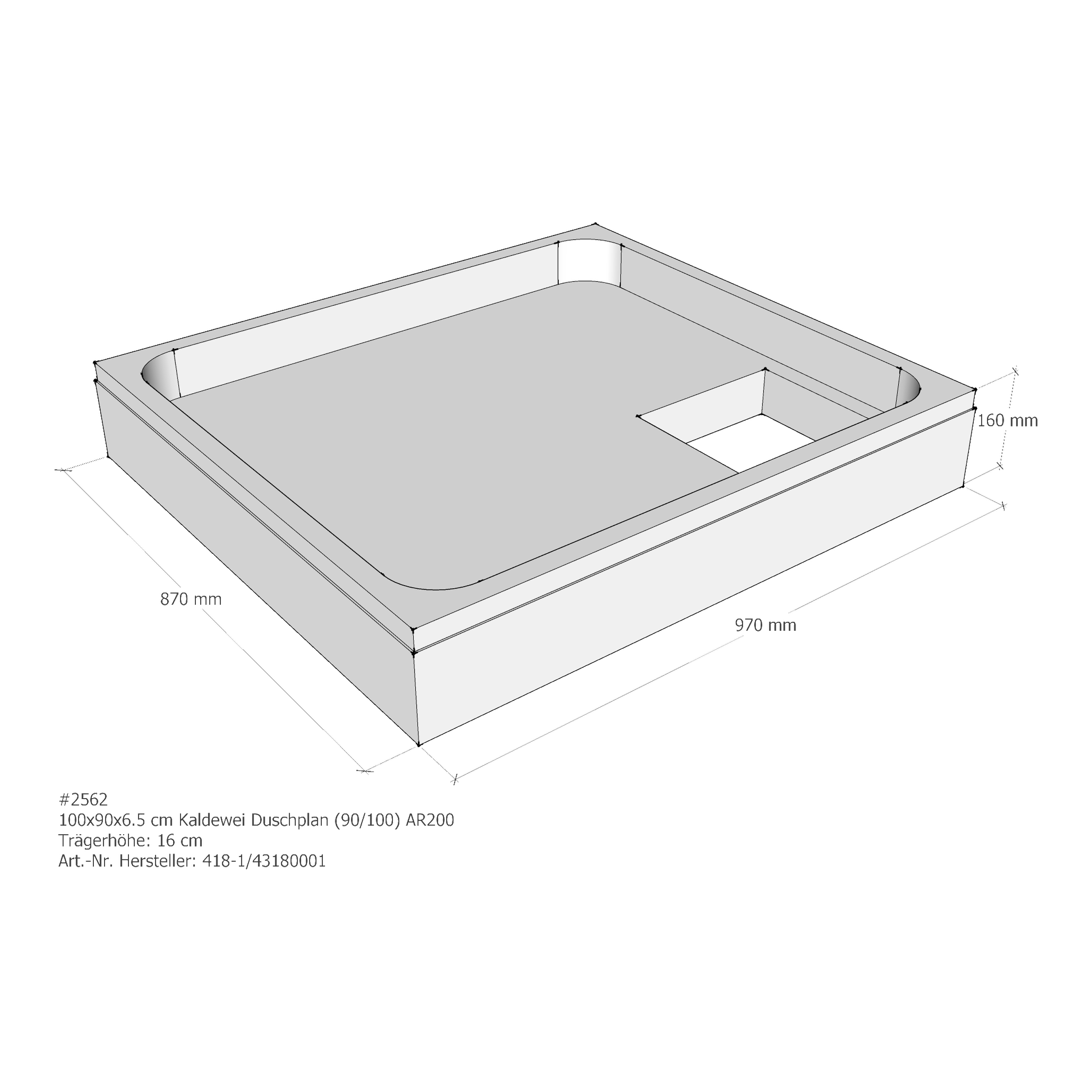 Duschwannenträger für Kaldewei Duschplan 100 × 90 × 6,5 cm Breite: 90 cm / Länge: 100 cm Duschwannenträger für Kaldewei Duschplan 100 × 90 × 6,5 cm Breite: 90 cm / Länge: 100 cm