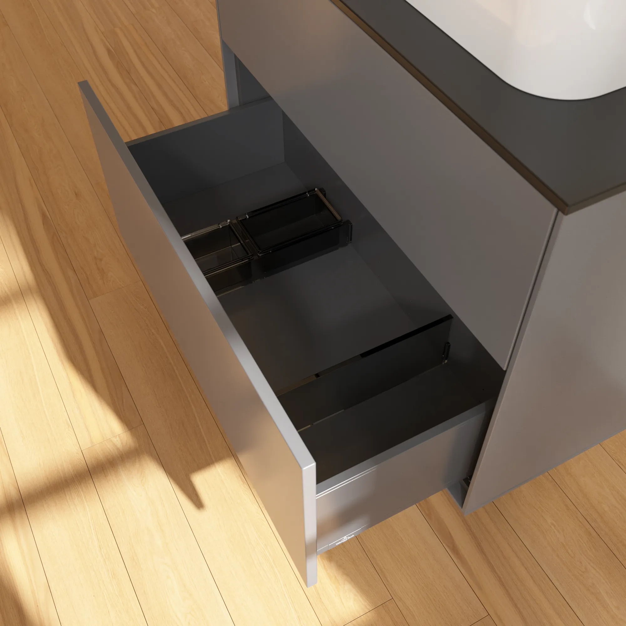 Villeroy & Boch Waschbeckenunterschrank Finion G34, Anthracite Matt Lacquer, 800x603x501 mm, mit Beleuchtung und SoftClosing