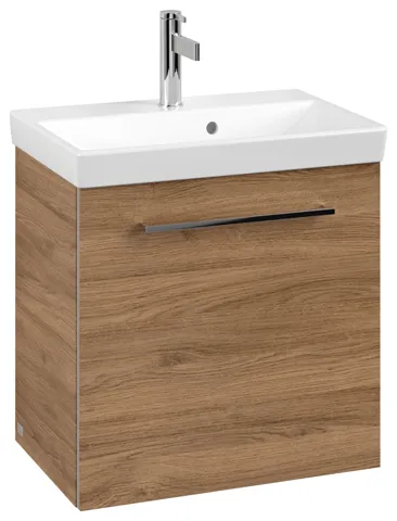 Villeroy & Boch Waschtischunterschrank mit Tür „Avento“ für Schrankwaschtisch 530 × 514 × 352 mm Kansas Oak, Anschlag rechts, Soft Closing, 1 Tür