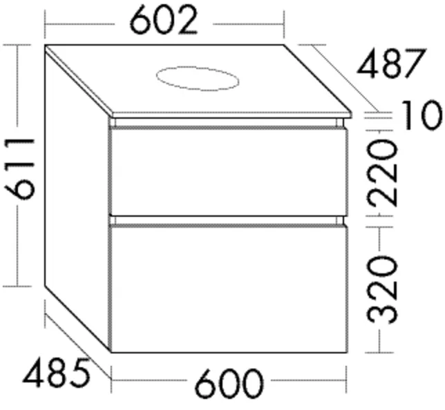 burgbad Waschtischunterschrank „Lin20“ 642 × 651 × 527 mm in Weiß Matt mit Laserkante burgbad Waschtischunterschrank „Lin20“ 642 × 651 × 527 mm in Weiß Matt mit Laserkante