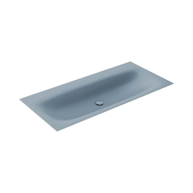 KEUCO Emaille-Einbauwaschtisch „Edition 11 Art“, ohne Hahnlochbohrung in Blue Satin, 1206 × 493 × 4 mm