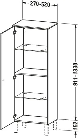 Duravit Halbhochschrank „Brioso“ 27 × 91,1 × 19,6 cm in Betongrau Matt