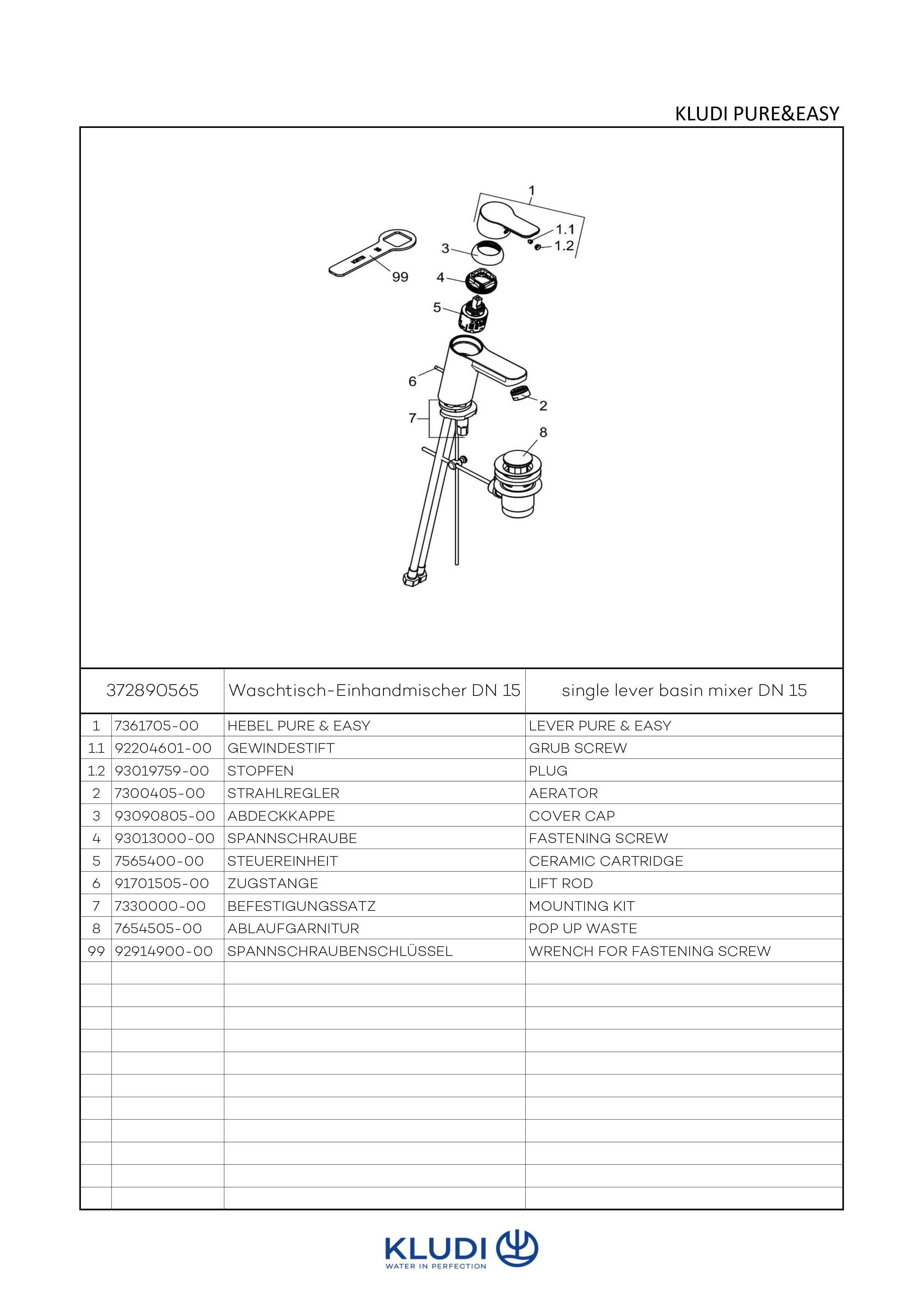 PURE & EASY WTEHM 70 ECO PLUS mit Metallablaufg. chrom PURE & EASY WTEHM 70 ECO PLUS mit Metallablaufg. chrom