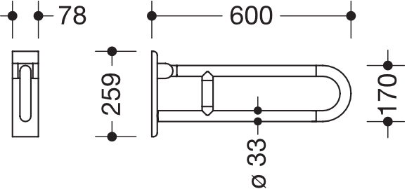 HEWI Stützklappgriff „Serie 801“