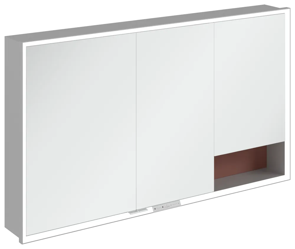 Villeroy & Boch Einbau-Spiegelschrank „My View+“ 1300 × 750 × 168 mm in Wine Red
