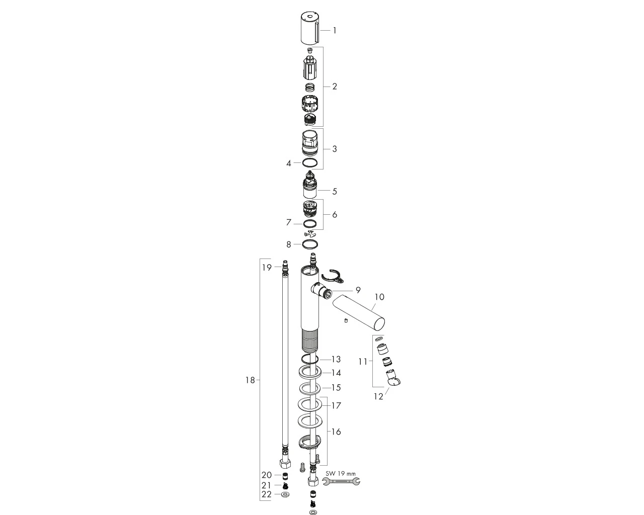 Waschtischmischer 110 Axor Uno Select ohne Ablaufgarnitur chrom