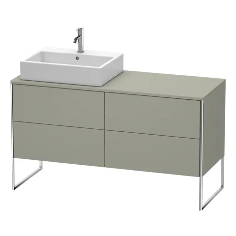 Duravit Waschtischunterschrank bodenstehend „XSquare“ 140 × 77,8 × 54,8 cm Steingrau Seidenmatt