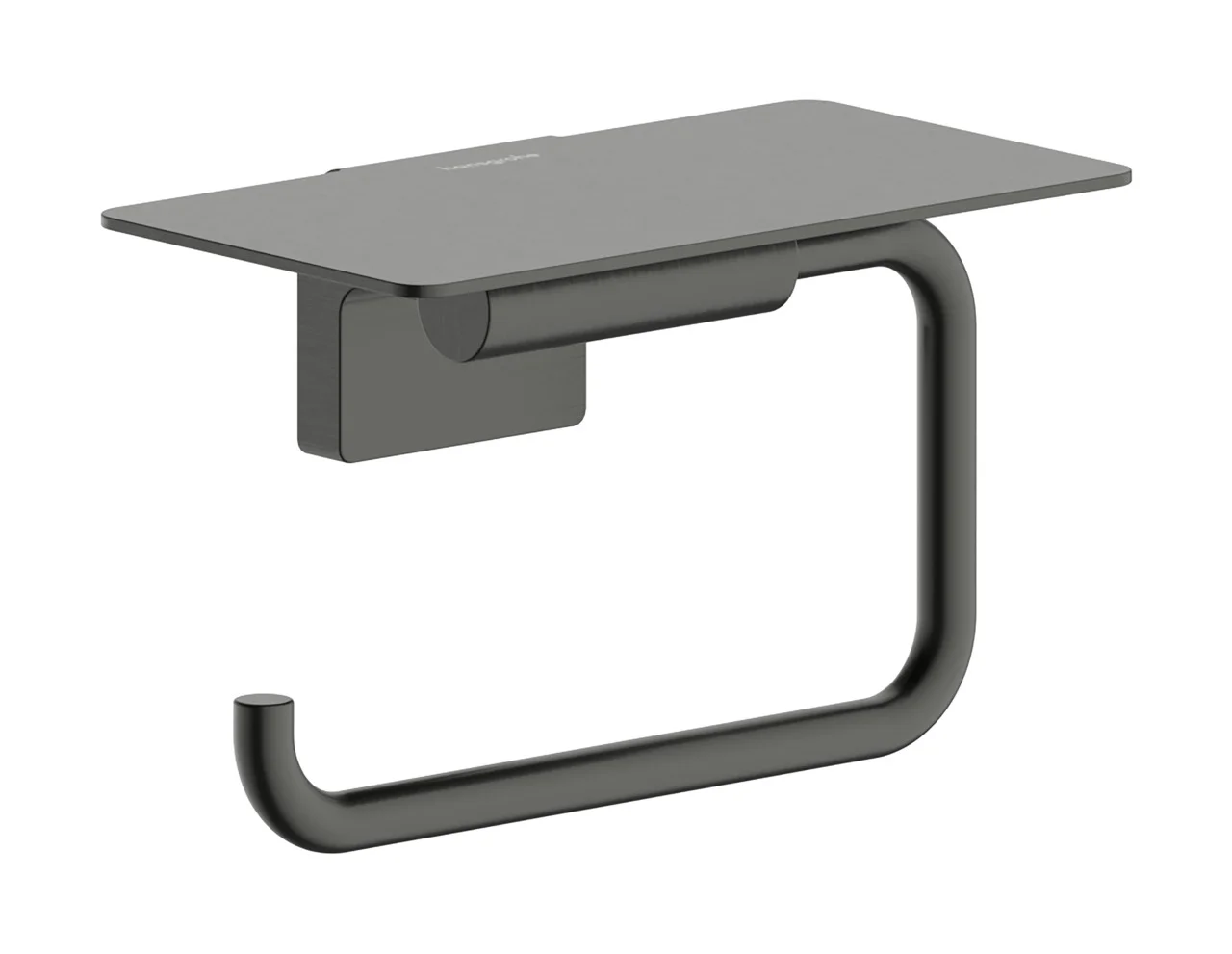 Hansgrohe AddStoris S Papierrollenhalter mit Ablage BBC, Brushed Black Chrome, Wandmontage, 141 mm Ablagefläche