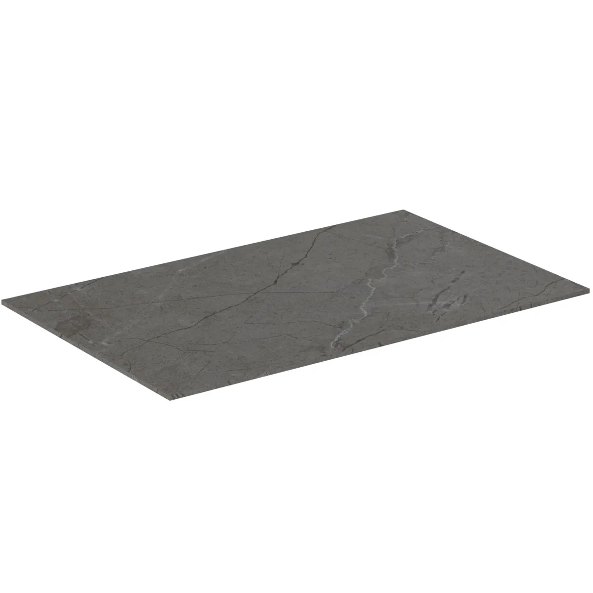 Waschtischplatte Conca, aus Keramik, 602x373x6mm, Marmor Noir Desir