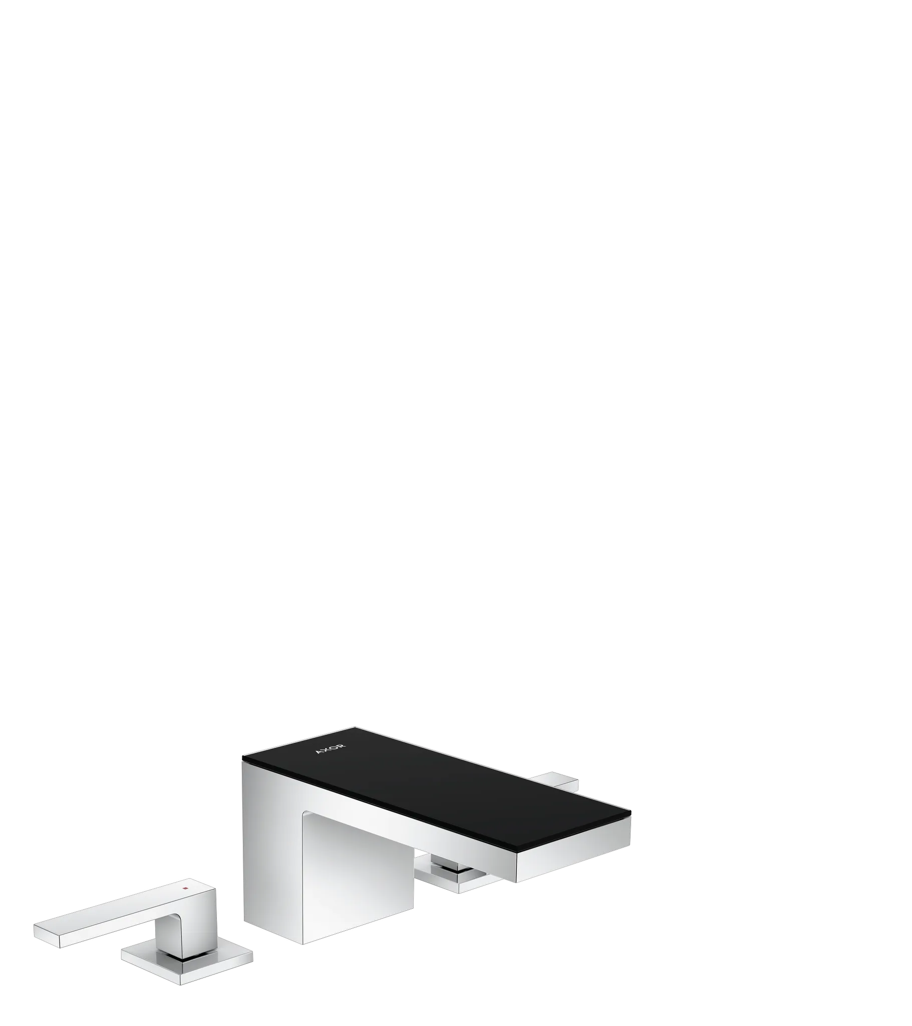 Hansgrohe AXOR MyEdition 3-Loch Waschtischarmatur 70 mit Push-Open Ablaufgarnitur, Chrom/Schwarzglas Hansgrohe AXOR MyEdition 3-Loch Waschtischarmatur 70 mit Push-Open Ablaufgarnitur, Chrom/Schwarzglas