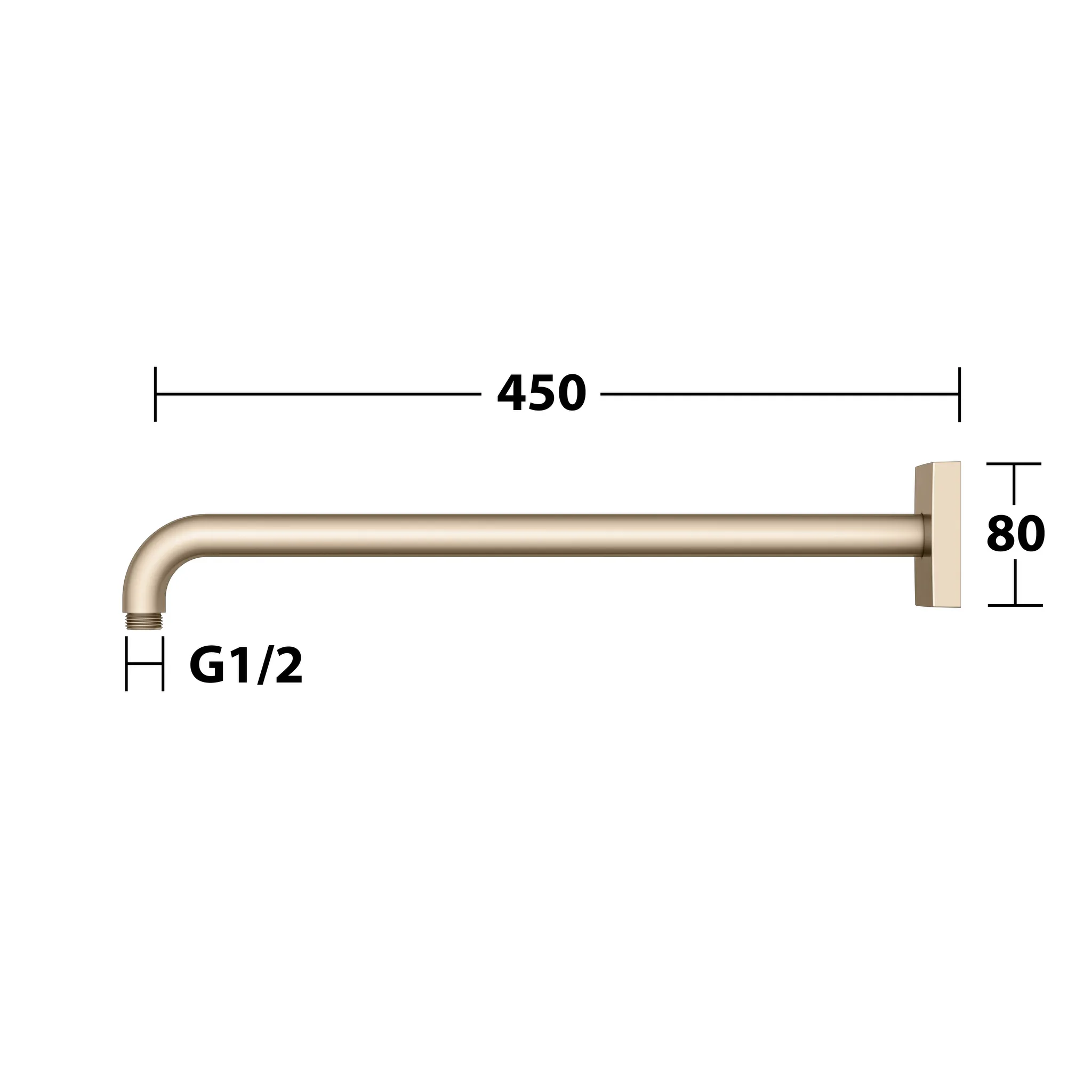 Edition 300 53088030402 Brausearm Wandanschluß eckig Ausladung 450 mm Bronze gebürstet