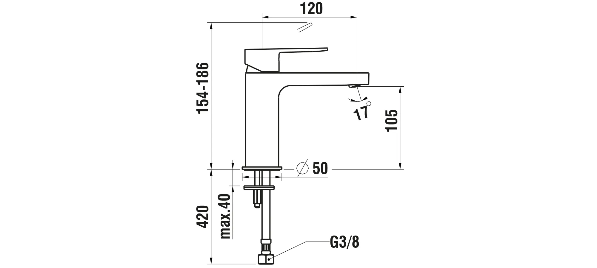 Laufen NEJA H311511 Einhebel-Waschtischmischer Festauslauf 120 mm, chrom Laufen NEJA H311511 Einhebel-Waschtischmischer Festauslauf 120 mm, chrom