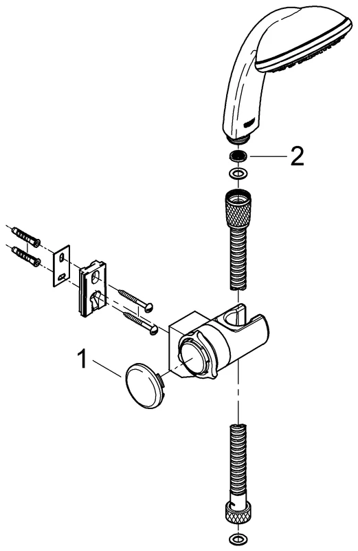 Wandhalterset Tempesta 100 Duo 28473, 1 Strahlart, chrom