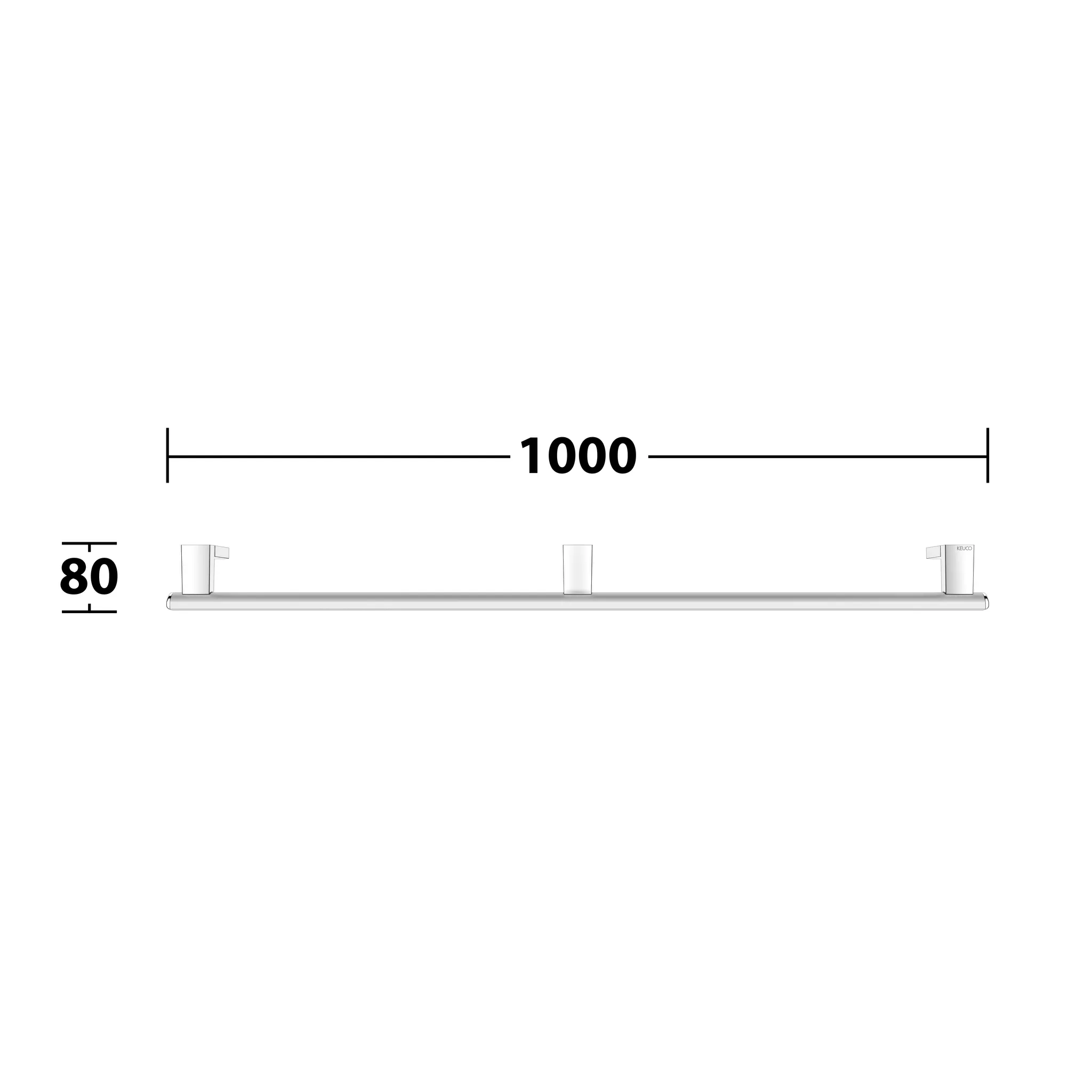 KEUCO AXESS Haltegriff 1000 mm silber-eloxiert KEUCO AXESS Haltegriff 1000 mm silber-eloxiert