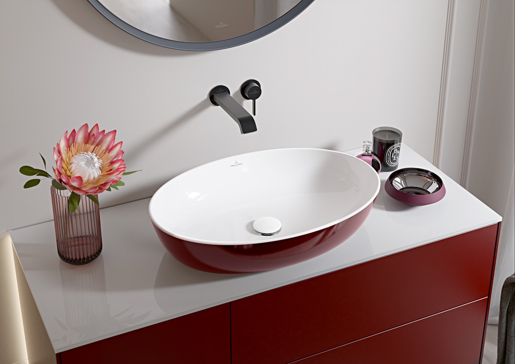 Villeroy & Boch Aufsatzwaschtisch aus TitanCeram „Artis“ 610 × 410 × 130 mm in Bordeaux Villeroy & Boch Aufsatzwaschtisch aus TitanCeram „Artis“ 610 × 410 × 130 mm in Bordeaux