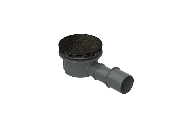 Bette Ablaufgarnitur BetteCompact+ midnight Antirutsch Pro, seitlich, 0,5 l/s, Ab- und Überlauf, Duschwanne/Duschfläche, 225x115x85 mm