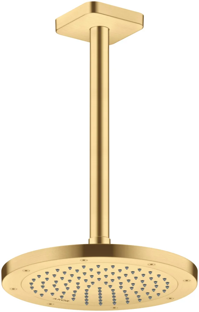 Hansgrohe AXOR ShowerSolutions Kopfbrause 245 1jet EcoSmart Brushed Gold Optic, 245 mm Durchmesser, verstellbarer Winkel, abnehmbar zur Reinigung, für Decken- oder Wandmontage, G 1/2 Anschlussgewinde Hansgrohe AXOR ShowerSolutions Kopfbrause 245 1jet EcoSmart Brushed Gold Optic, 245 mm Durchmesser, verstellbarer Winkel, abnehmbar zur Reinigung, für Decken- oder Wandmontage, G 1/2 Anschlussgewinde