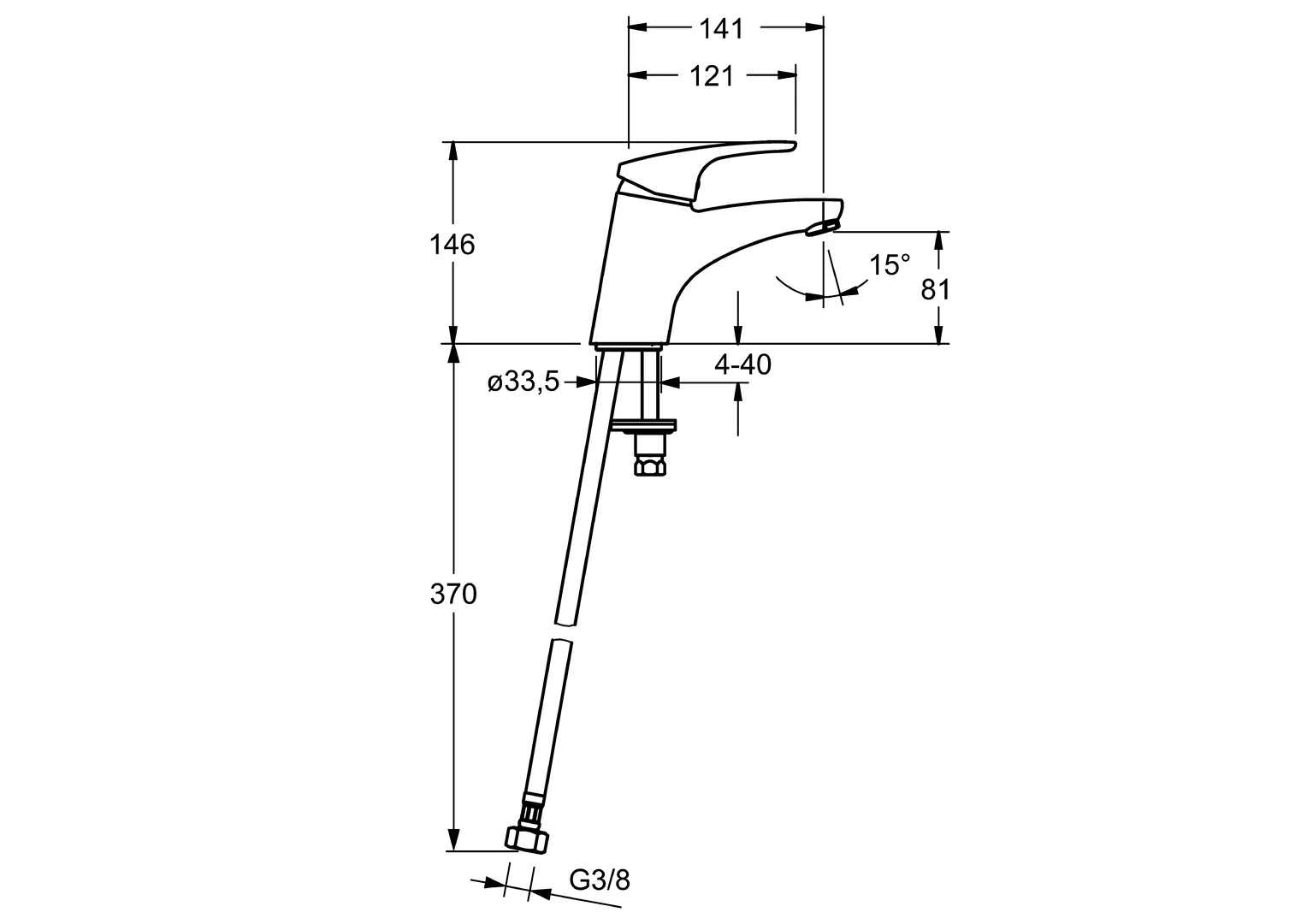 HansaMIX Einhebelmischer Waschtischbatterie HansaMIX 0108 Ausladung 141 mm DN15 Chrom HansaMIX Einhebelmischer Waschtischbatterie HansaMIX 0108 Ausladung 141 mm DN15 Chrom