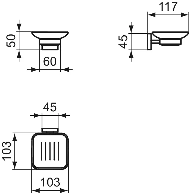 Ideal Standard Seifenhalter „IOMCube“, Befestigung verdeckt 10,3 × 5 × 11,7 cm