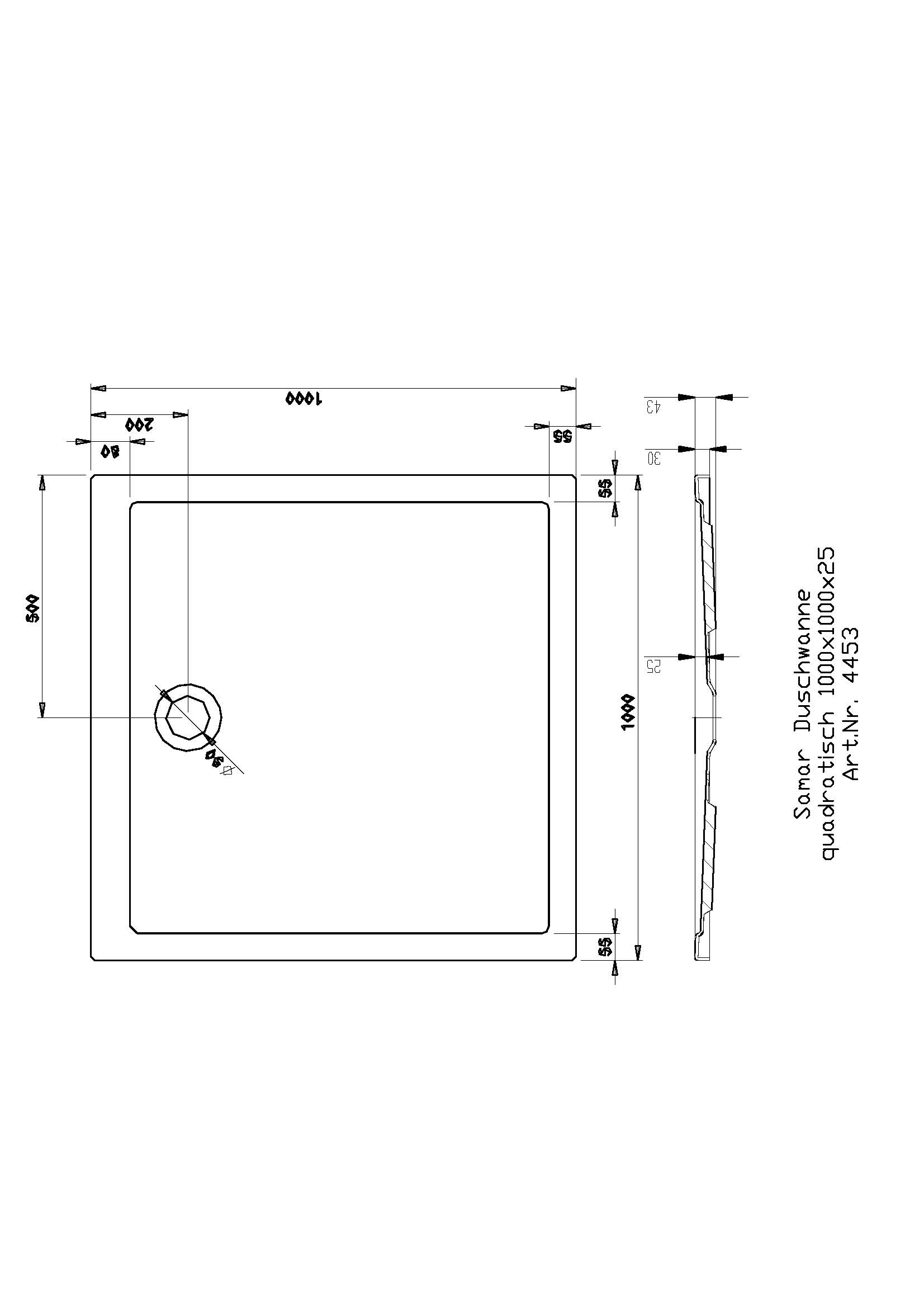 Hoesch quadrat Duschwanne „Samar“ 100 × 100 cm in 