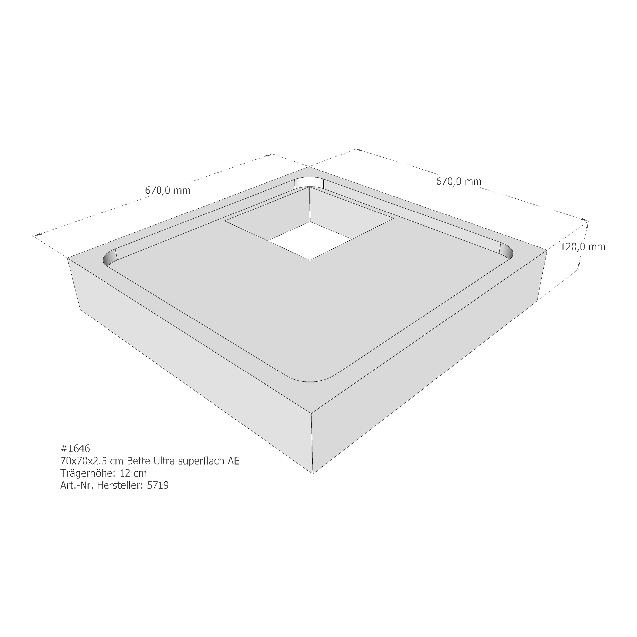 Duschwannenträger für Bette Ultra (superflach) 70 × 70 × 2,5 cm Duschwannenträger für Bette Ultra (superflach) 70 × 70 × 2,5 cm
