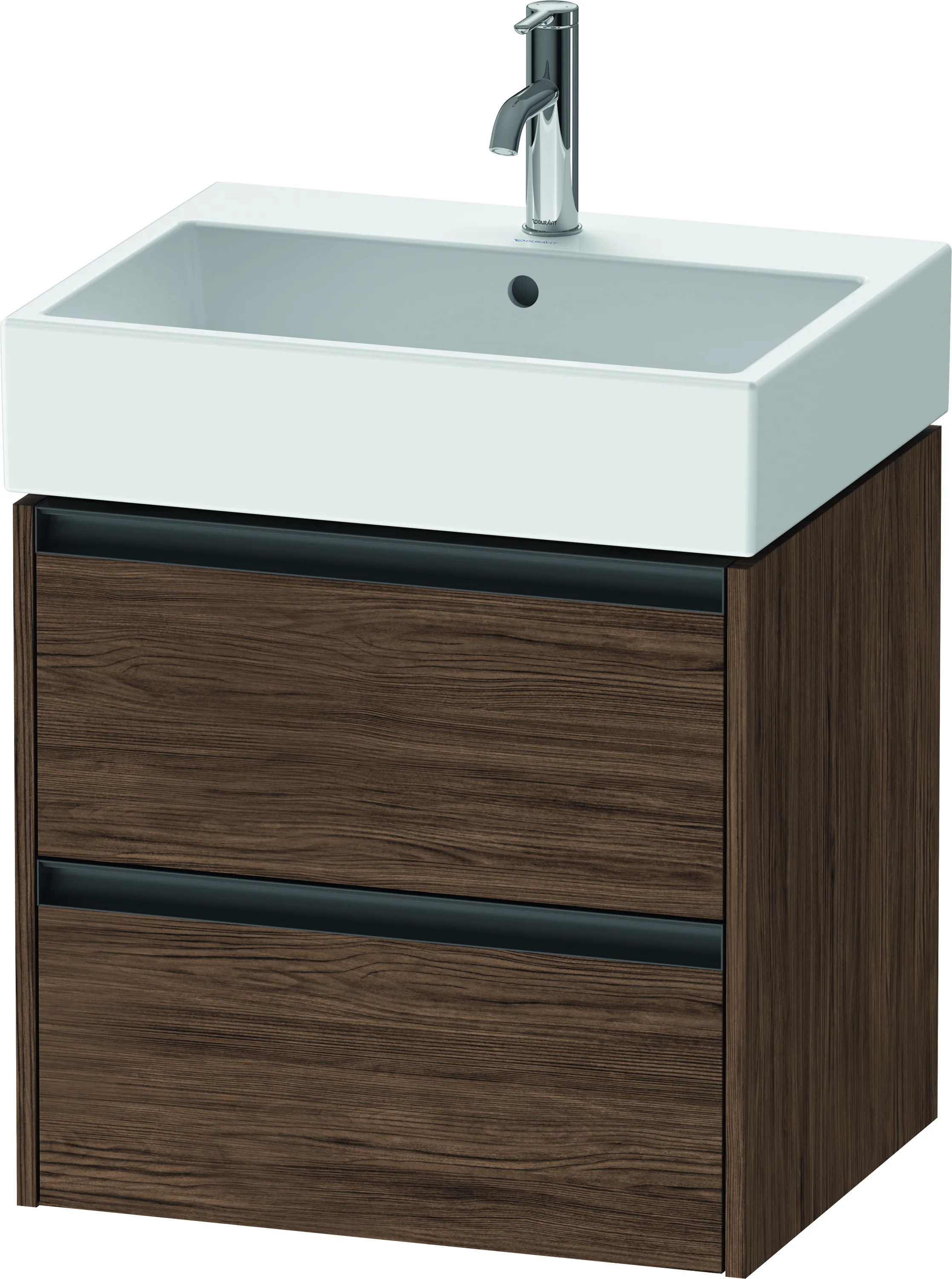 Duravit Waschtischunterschrank wandhängend „Ketho.2“ 58,4 × 54,9 × 46 cm Nussbaum Dunkel