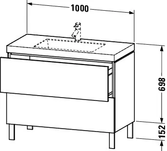 Duravit Waschtischunterschrank bodenstehend „L-Cube“ 100 × 69,8 × 48 cm