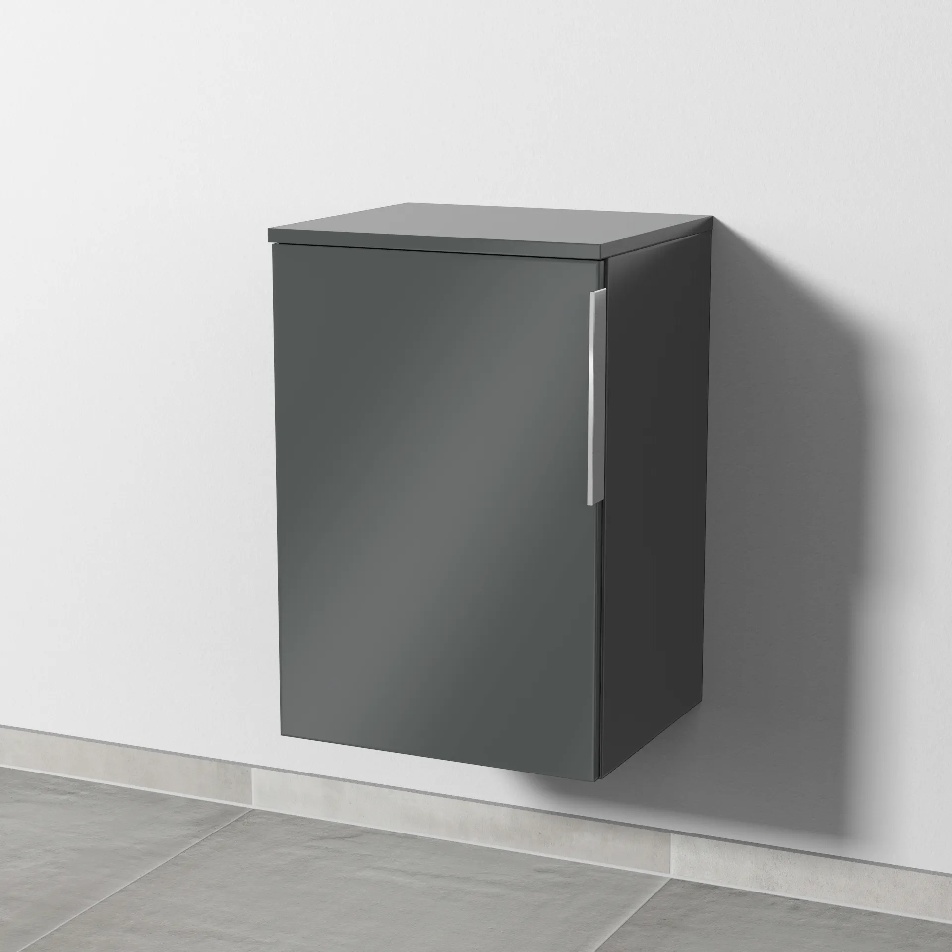 Sanipa Unterschrank „3way“ 400 × 580 × 345 mm Anschlag links, in Anthrazit (glanz), Anschlag links