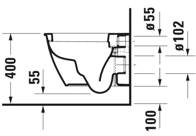 Wand-Tiefspül-WC Compact „Darling New“ 36,5 × 34,5 × 48,5 cm, Befestigung verdeckt, mit Spülrand